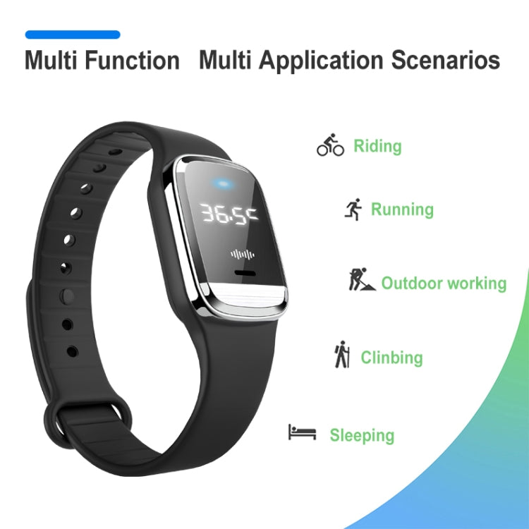 M20 Outdoor Ultrasonic Wave Mosquito Repellent Wristband with Clock & Body Temperature Test, M20 (Black), M20 (White)
