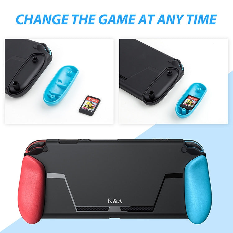 TPU Shell Handle Grip with Game Card Slot Anti-Shock Cover Silicone Case for Nintendo Switch, with Logo