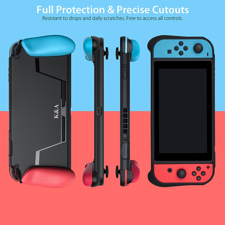 TPU Shell Handle Grip with Game Card Slot Anti-Shock Cover Silicone Case for Nintendo Switch, with Logo
