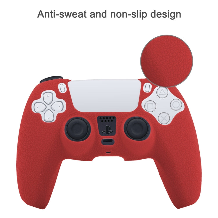 Leather Texture Silicone Protective Case For PS5