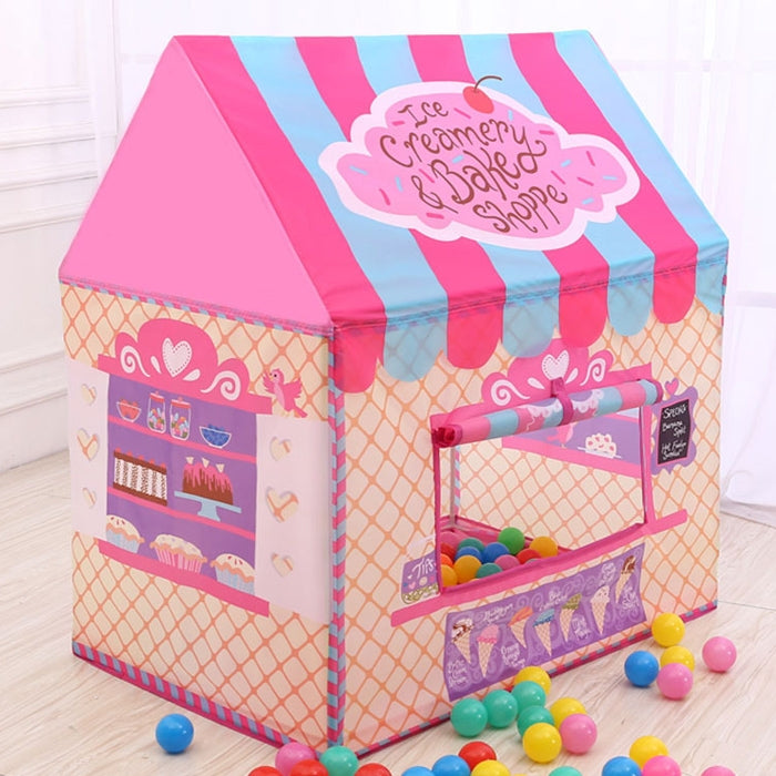 Household Children Printing Play Tent Small Game House, (Light Pink), (Black White), (Pink), (Green)