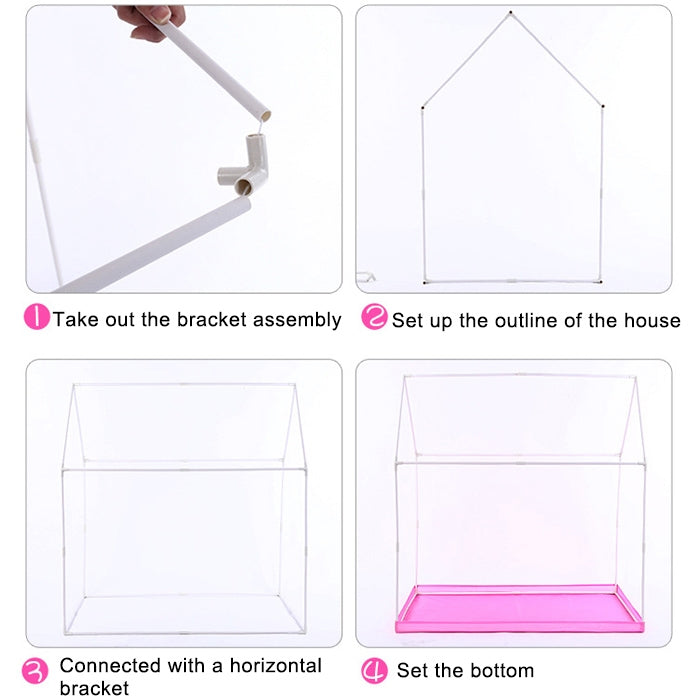 Household Children Printing Play Tent Small Game House, (Light Pink), (Black White), (Pink), (Green)