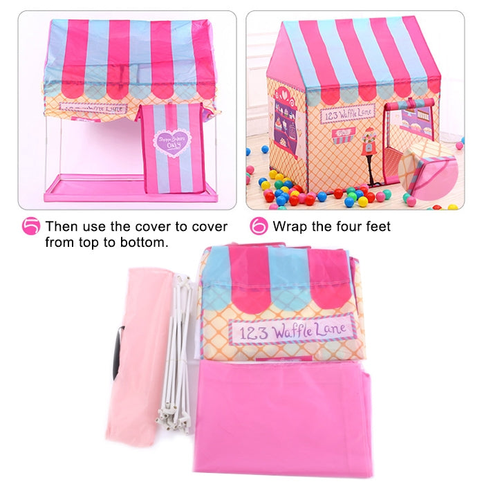 Household Children Printing Play Tent Small Game House, (Light Pink), (Black White), (Pink), (Green)