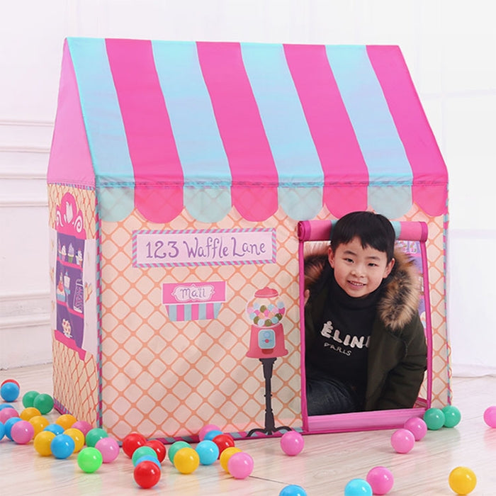 Household Children Printing Play Tent Small Game House, (Light Pink), (Black White), (Pink), (Green)