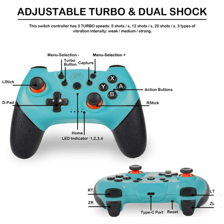 6-axis Bluetooth Joypad Gamepad Game Controller for Switch Pro