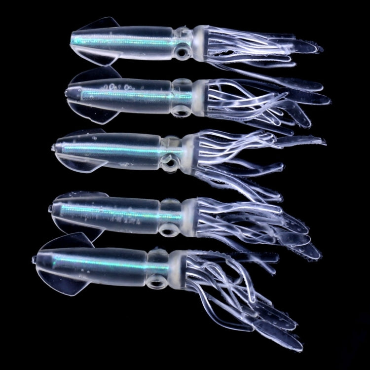 HENGJIA 5 PCS Squids Plastic Soft Baits Artificial Fishing Lures Bionic Fishing Bait, Length: 9 cm