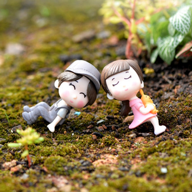 Lovers Chair Garden Dollhouse Decoration Moss Micro Landscape PVC Ornaments