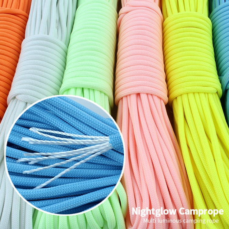 20m 9-Core Nylon+Polyester Full-light Outdoor Camping Tent Rescue Bundled Fluorescent Climbing Rope