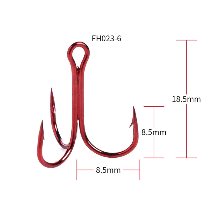 HENGJIA 20 PCS Classic Red High Carbon Steel Fishing Three-jaw Treble Hooks