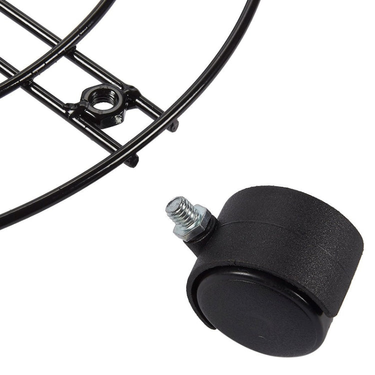 Iron Plant Flower Pot Stand Universal Wheel Moving Round Flower Pot Rack, Diameter: 30cm