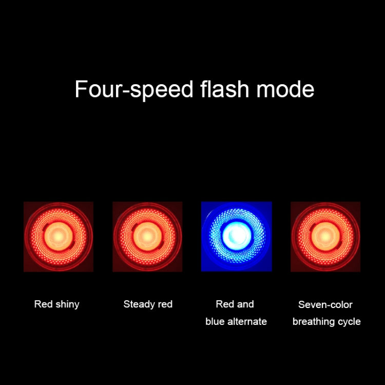 A0 IPX5 Waterproof Seven-color Bicycle USB Charging High Brightness Taillight