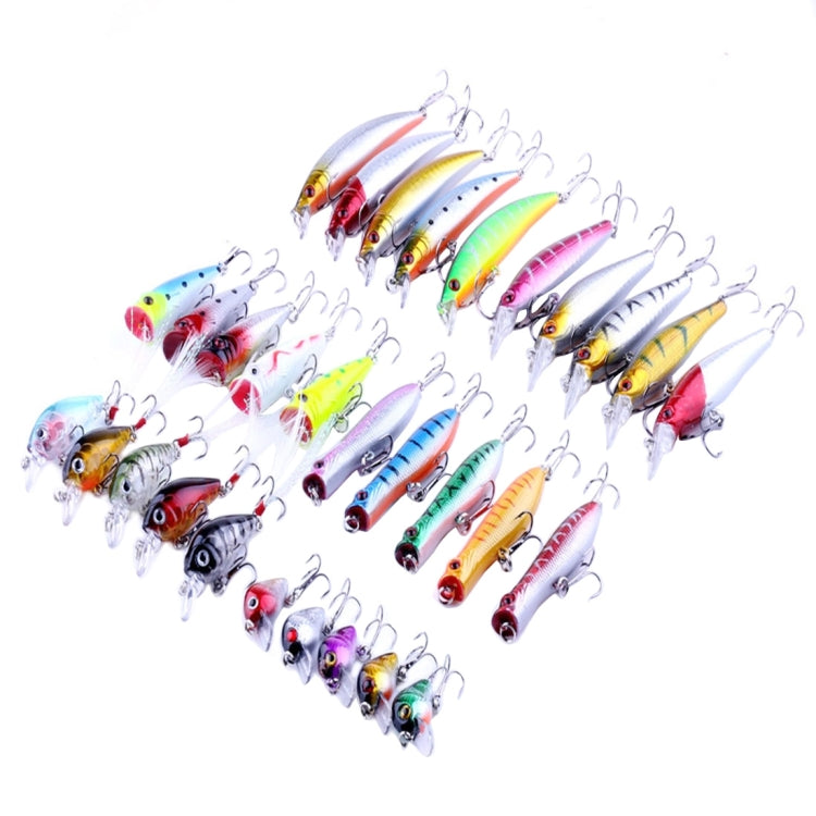 HENGJIA HENG JIA-SETL30 30 PCS Minnow Fishing Lure Set 6 Models Fishing Tackle Plastic Hard Bait
