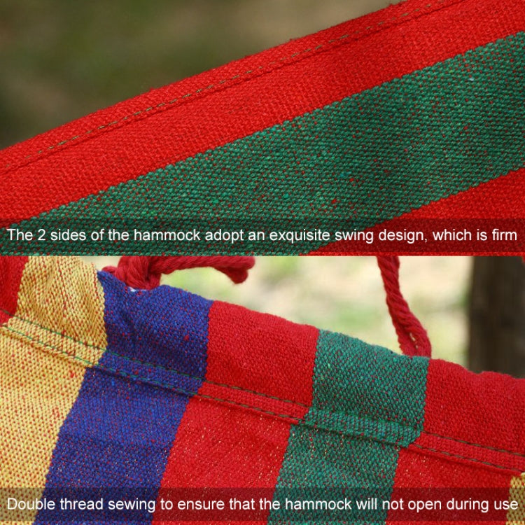 Outdoor Rollover-resistant Single Person Canvas Hammock Portable Beach Swing Bed with Wooden Sticks, Size: 185 x 80cm