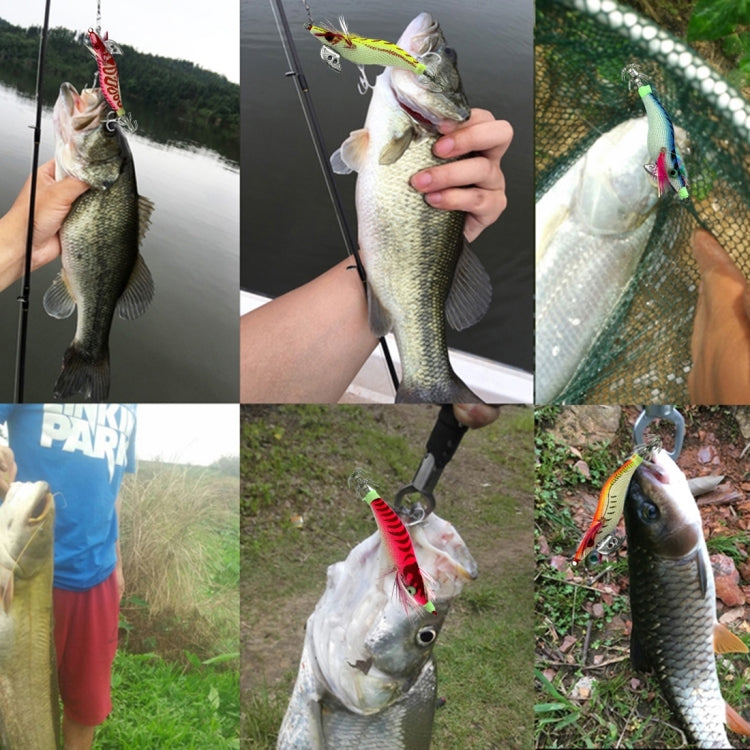 HENGJIA 8cm Plastic Hard Baits Squid Fishing Lures Decoy Wood Shrimp Baits