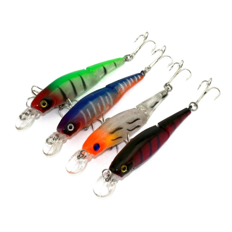 HENGJIA JM010-X 6# 8.8cm 7.4g 2-section Plastic Hard Baits Artificial Fishing Lures with Treble Hook, Random Color Delivery