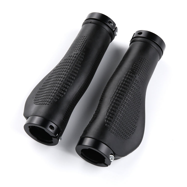 1 Pair AG21 Rubber +  Alloy Lock-Rings Bicycle Flat Handlebar Grip