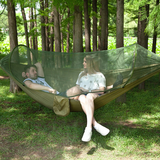 Portable Outdoor Camping Full-automatic Nylon Parachute Hammock with Mosquito Nets, Size : 250 x 120cm