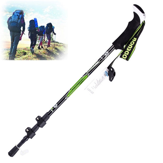 KODENOR Outdoor Mountaineering Portable Foldable Carbon Fibre Straight Handle Alpenstocks Trekking Poles, Length : 63-135CM