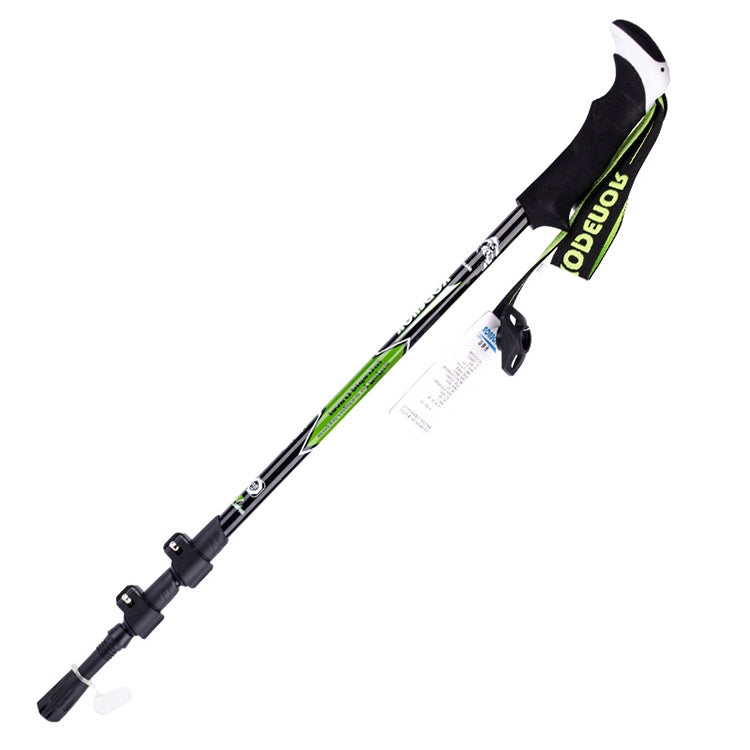 KODENOR Outdoor Mountaineering Portable Foldable Carbon Fibre Straight Handle Alpenstocks Trekking Poles, Length : 63-135CM