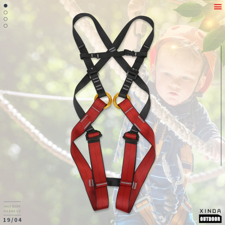 XINDA XDA9516 Outdoor Rock Climbing Polyester High-strength Wire Adjustable Downhill Whole Body Safety Belt Children Size: S
