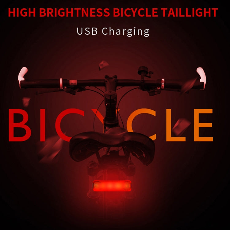 A02 Bicycle Taillight Bicycle Riding Motorcycle Electric Car LED Mountain Bike USB Charging Safety Warning Light (6 Hours, Plastic Bag)