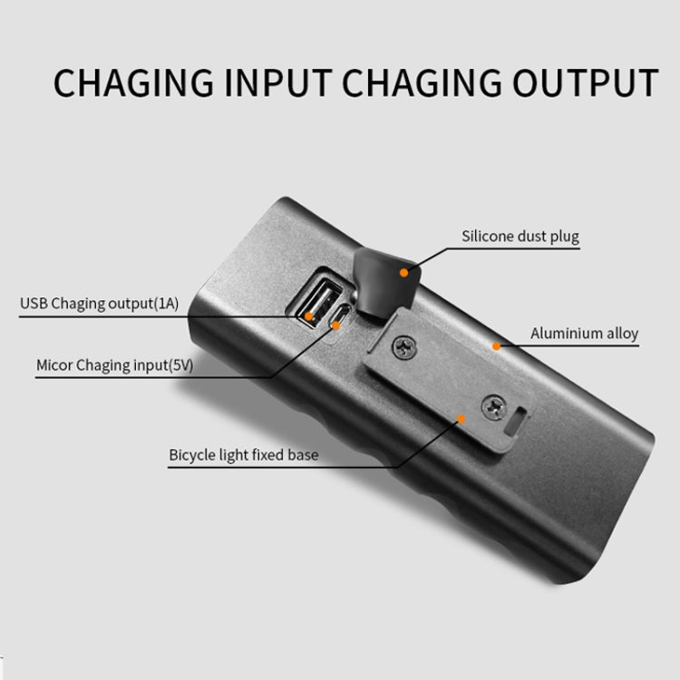 BX3 USB Charging Bicycle Light Front Handlebar Led Light (10 Hours, T6+A02 Lamp)