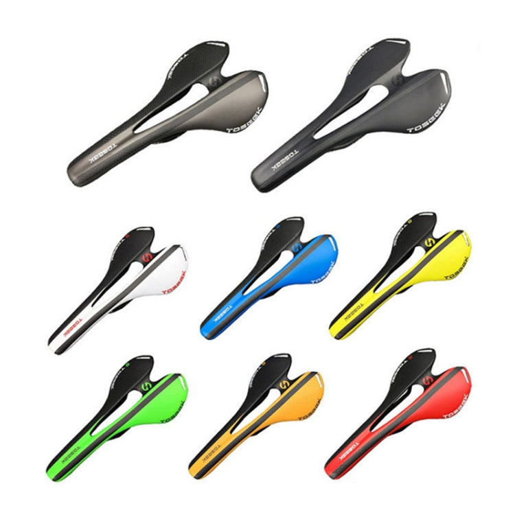 TOSEEK Road Bike Carbon Fiber Seat Bicycle Hollow Seat Saddle, 3K Texture + Light