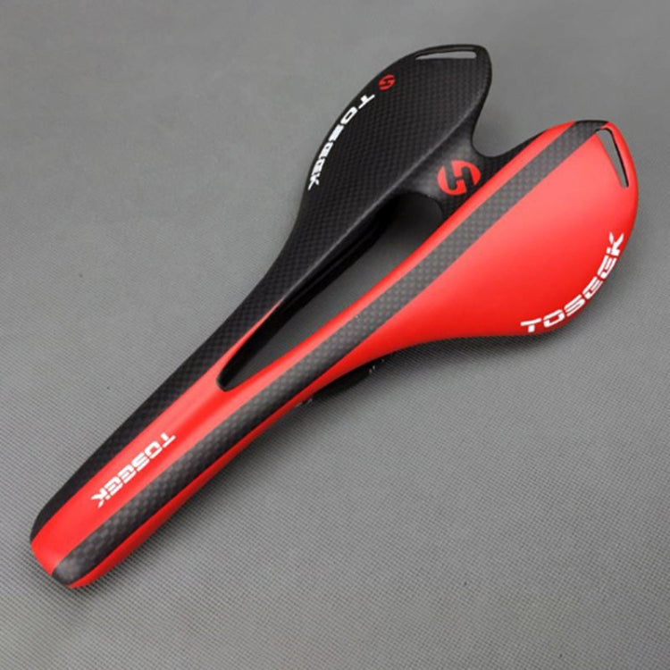 TOSEEK Road Bike Carbon Fiber Seat Bicycle Hollow Seat Saddle, 3K Texture + Extinction