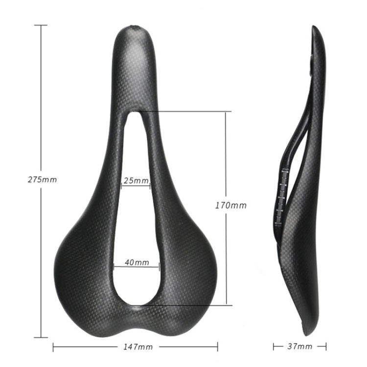 TOSEEK Road Bike Carbon Fiber Seat Bicycle Hollow Seat Saddle, 3K Texture + Extinction