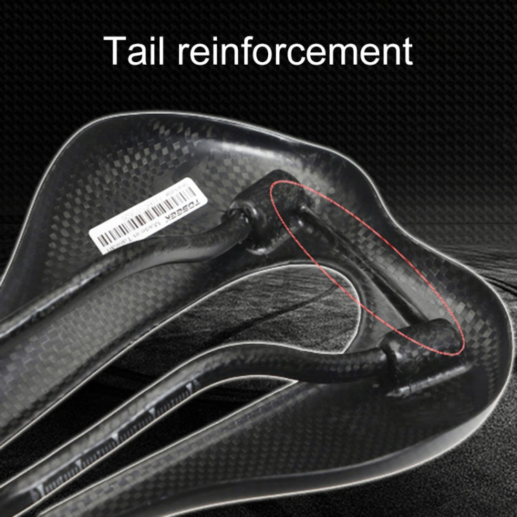 TOSEEK Road Bike Carbon Fiber Seat Bicycle Hollow Seat Saddle, 3K Texture + Extinction