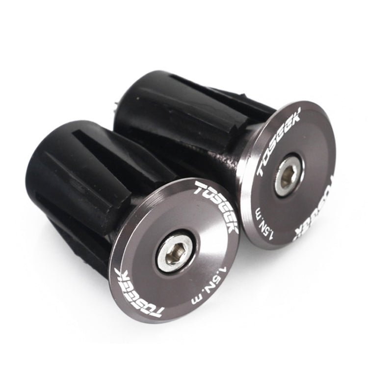 TOSEEK 1 Pair Mountain Bike Handlebar Grips Caps End Plug Aluminum Alloy Bicycle  Bar Ends Plug
