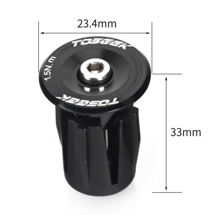 TOSEEK 1 Pair Mountain Bike Handlebar Grips Caps End Plug Aluminum Alloy Bicycle  Bar Ends Plug