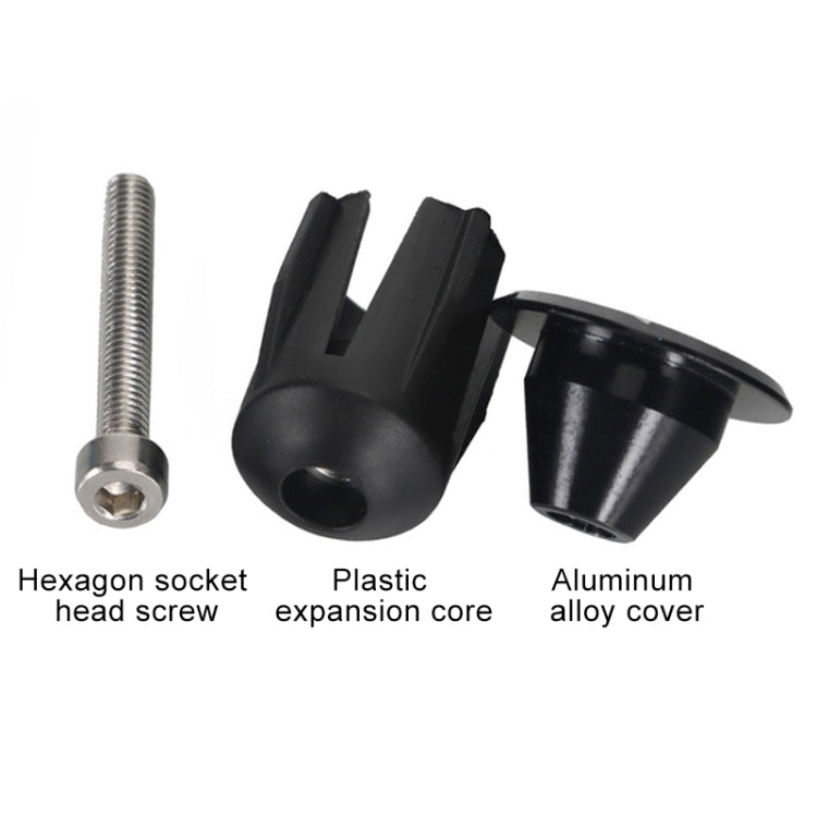 TOSEEK 1 Pair Mountain Bike Handlebar Grips Caps End Plug Aluminum Alloy Bicycle  Bar Ends Plug