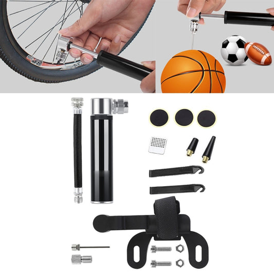 Manual Mini Portable Bicycle Aluminum Alloy Pump+ Glue-free Tire Patch + Fish-shaped Tire Lever