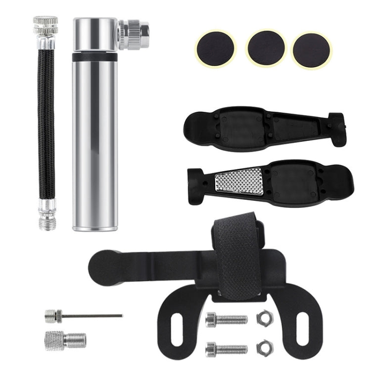 Manual Mini Portable Bicycle Aluminum Alloy Pump + Plastic glue-free tire patch + Tire lever