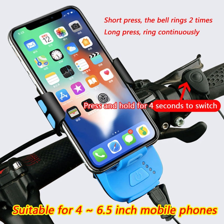 USB Charging Bicycle Light Front Handlebar Led Light , with Holder & Electric Horn, 2400mAh Battery
