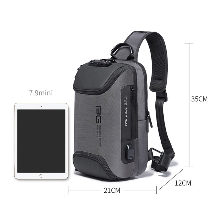 BANGE Men Security USB Chest Bag Portable Outdoor Shoulder Bag