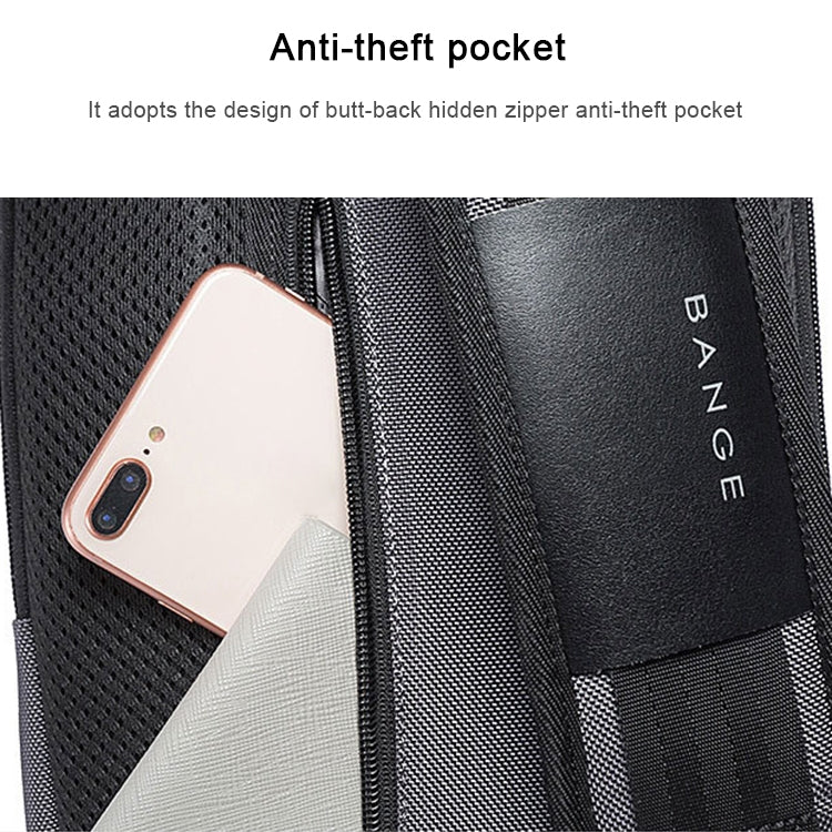 BANGE Men Security USB Chest Bag Portable Outdoor Shoulder Bag