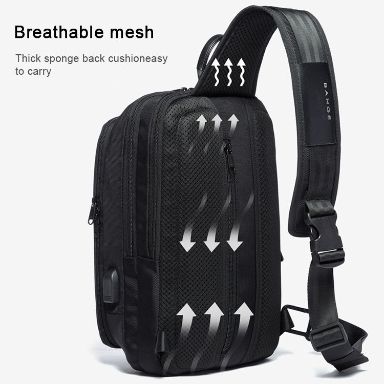 BANGE Fashion Casual Shoulder Bag Outdoor USB Chest Bag