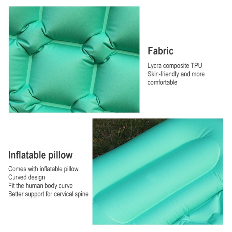 Outdoor Camping Foot-step Automatic Inflatable Cushion Portable TPU Inflatable Double Bed, Size: 195 x 119 x 16cm, Foot-step Peacock Blue, Foot-step Dark Blue, Foot-step Orange, Foot-step Emerald