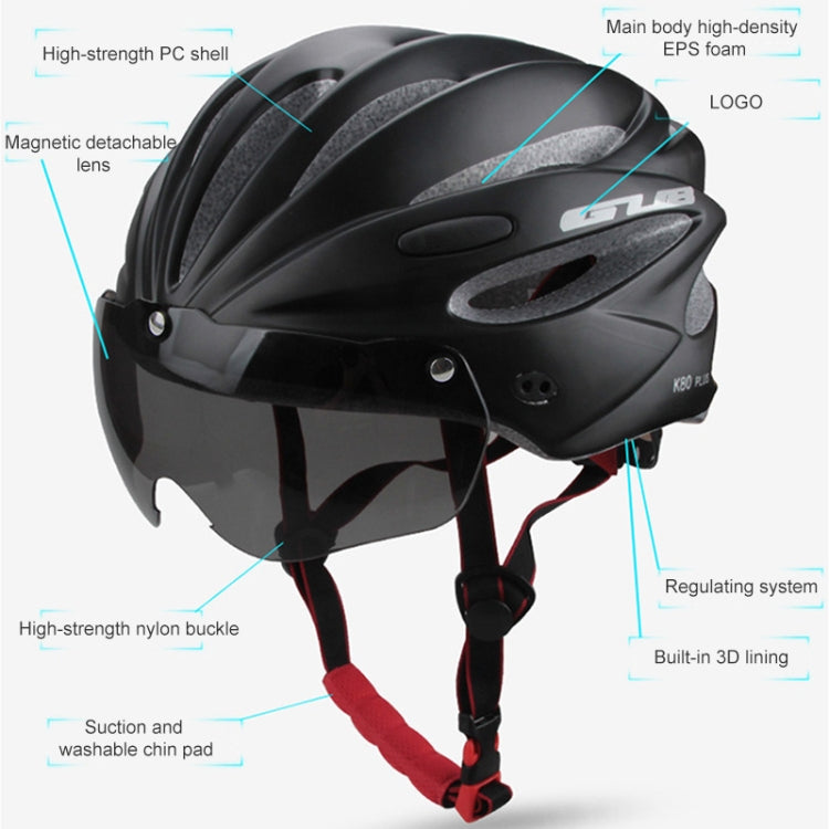 GUB K80 Plus Bike Helmet With Visor And Goggles, GUB K80 Plus(Fluorescent Green), GUB K80 Plus(Black), GUB K80 Plus(Orange), GUB K80 Plus(Gradient Blue), GUB K80 Plus(Gradient Purple), GUB K80 Plus(Red), GUB K80 Plus(Titanium Color), GUB K80 Plus(White)