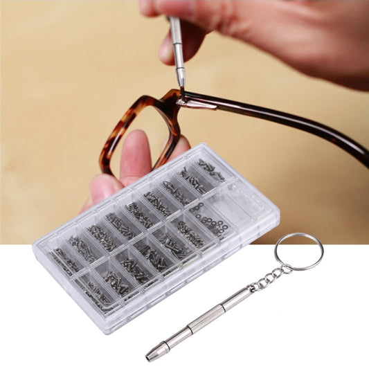 1000 PCS Watch Sunglass Spectacles Screws Nut Repair Kit With a Screwdriver