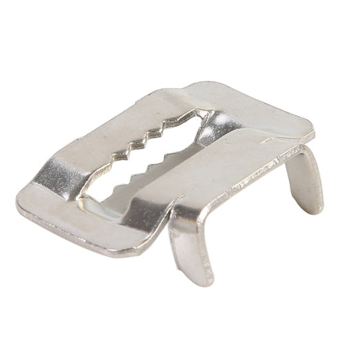 100 PCS 12.7mm 304 Stainless Steel Tie Lock Type Cable Wrapped Bundle Buckle