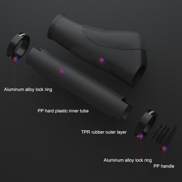 PROMEND GR-506 1 Pair Rubber Ergonomic Ball Bicycle Grip Cover (130mm+130mm)