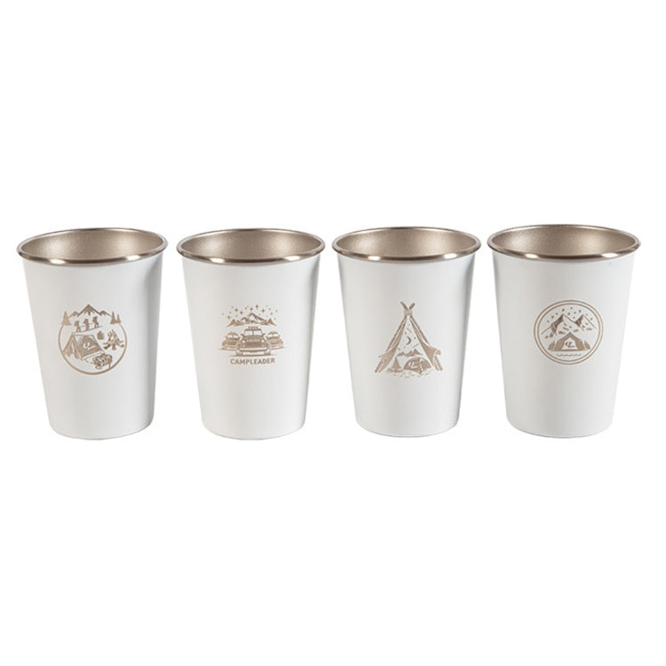 AOTU AT6657-2 4pcs Outdoor Camping Folding Stainless Steel Water Cup Set