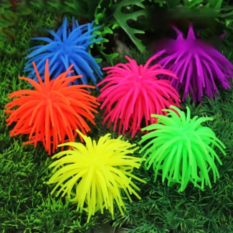 Aquarium Articles Decoration TPR Simulation Sea Urchin Ball Coral, Size: M, Diameter: 10cm