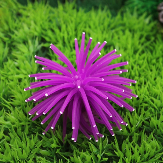 Aquarium Articles Decoration TPR Simulation Sea Urchin Ball Coral with Point, Size: S, Diameter: 7cm, 7cm