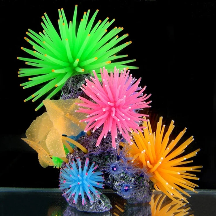 Aquarium Articles Decoration TPR Simulation Sea Urchin Ball Coral with Point, Size: S, Diameter: 7cm