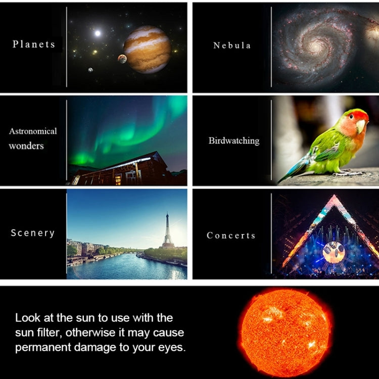 WR852-3 16x/66x70 High Definition High Times Astronomical Telescope with Tripod & Phone Fixing Clip & Moon Filter