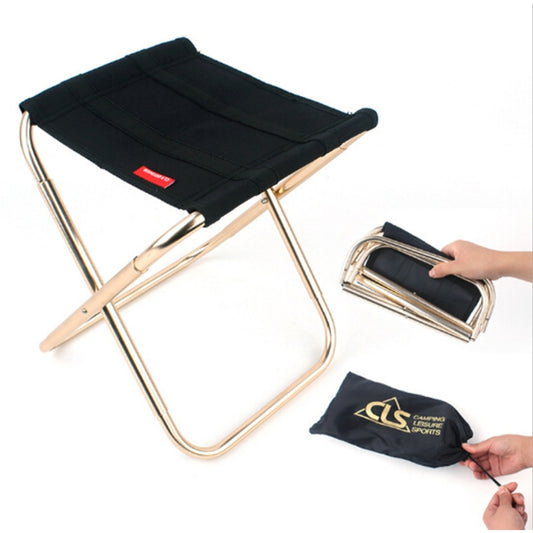 CLS Outdoor Portable Aluminum Alloy Fishing Barbecue Folding Stool, Size: 24.8*22.5*27cm